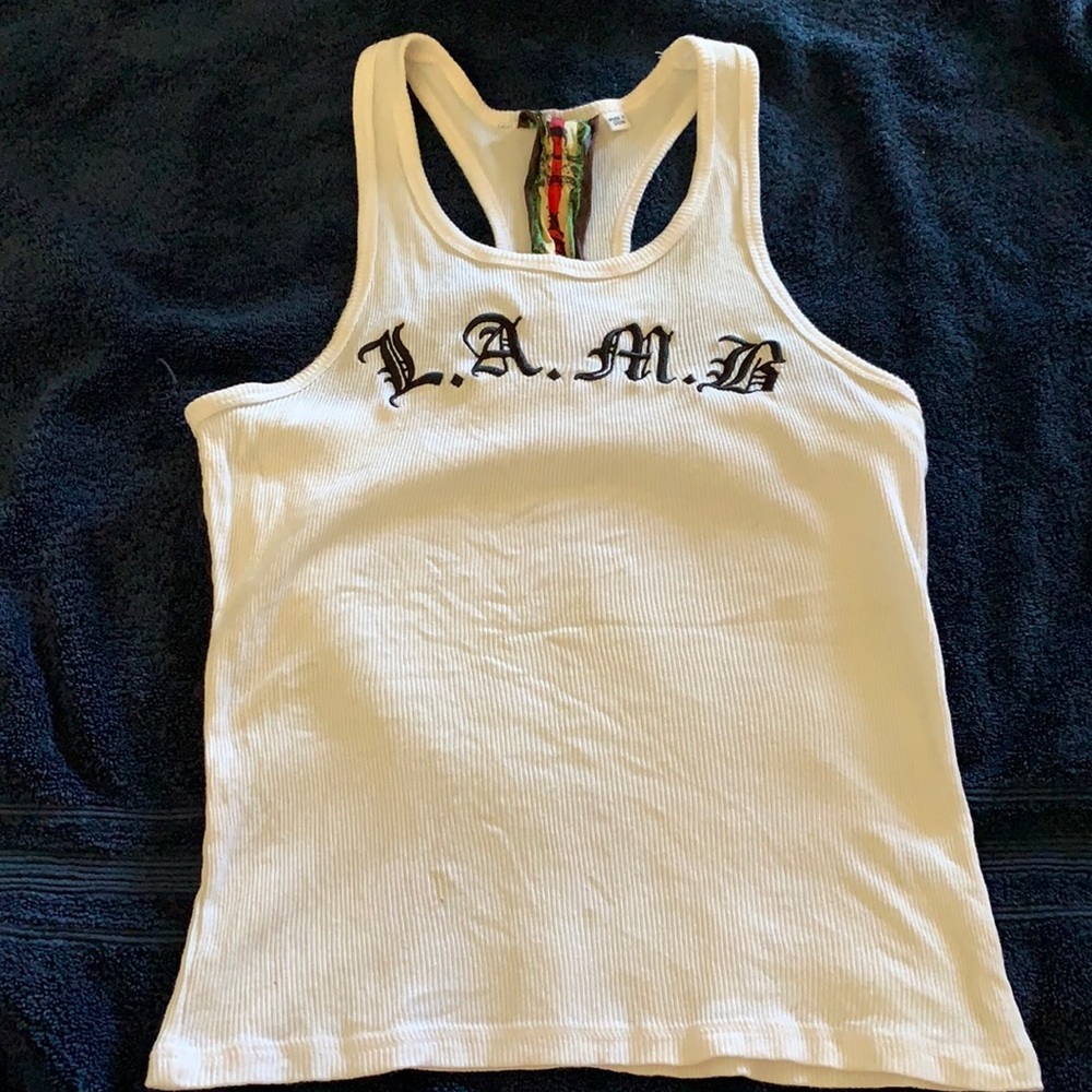 L.A.M.B racer back tank top